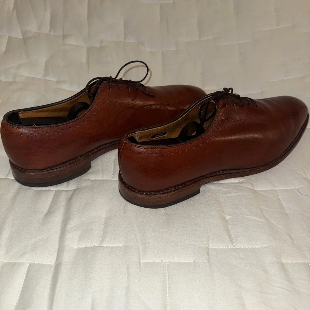 Allen Edmunds Men's Hastings Size 10 B Brown Whole cut Leather‎ Oxford Shoes